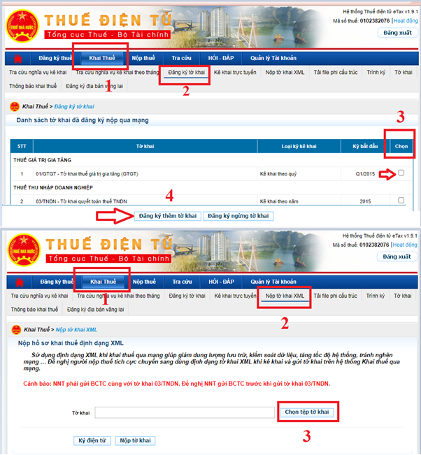 kê khai thuế điện tử