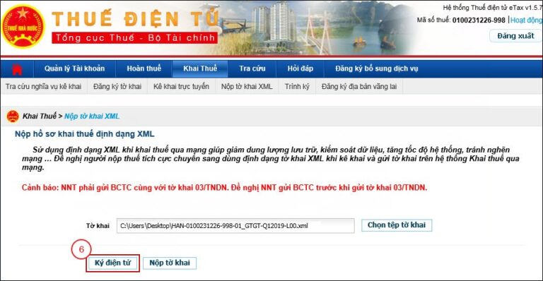 kê khai thuế điện tử