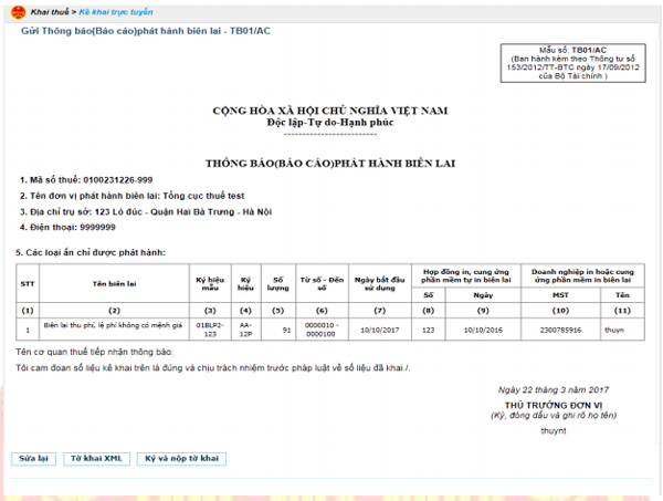 kê khai thuế điện tử